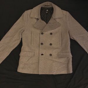 Grey Wool H&M Double Breasted Jacket